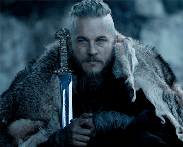Ragnar Vikings Holding Sword GIF