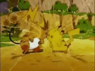 Raichu And Pikachu Releasing Electricity GIF