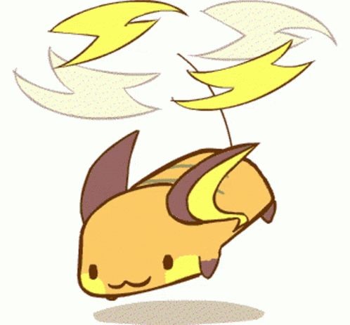Raichu Using Its Tail As Rotor Blade GIF