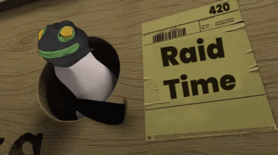 Raid Time Penguin GIF