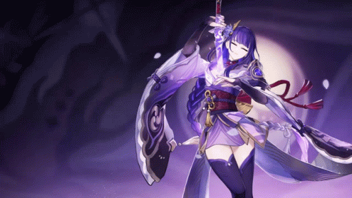 Raiden Shogun Gentle Flowing With Wind GIF