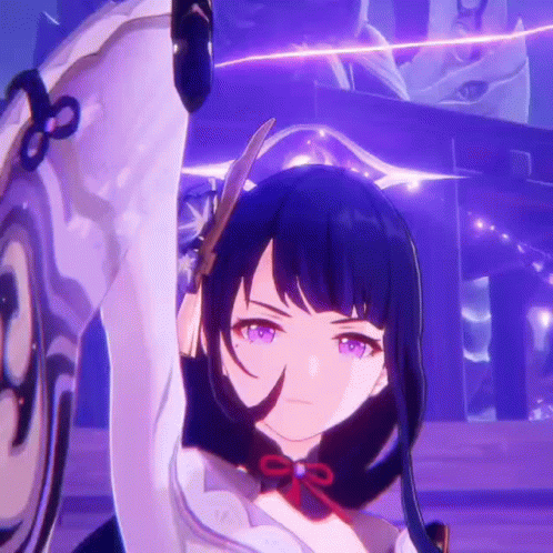 Raiden Shogun Powerful Electric Sword GIF