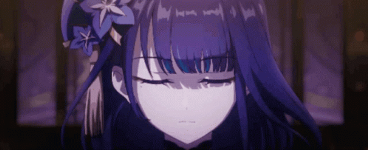 Raiden Shogun Purple Hair Anime GIF