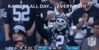 Raider Nation Skull Head Fan Cheering GIF