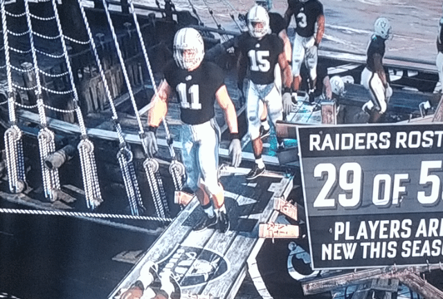 Raiders Athletes Diving Off Ship GIF
