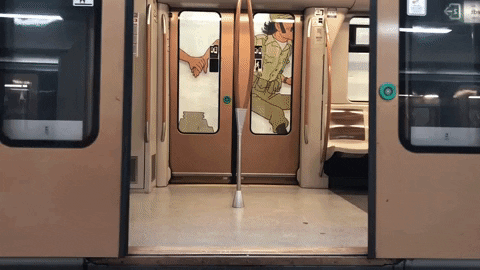 Railway Transit Automatic Door Closing GIF