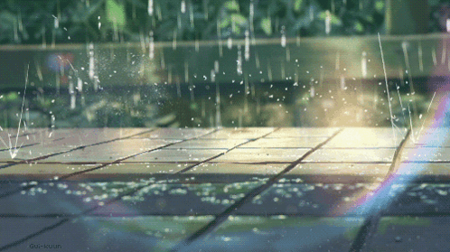 Rain Drops Falling on Tiled Floor by Duc-Koolh