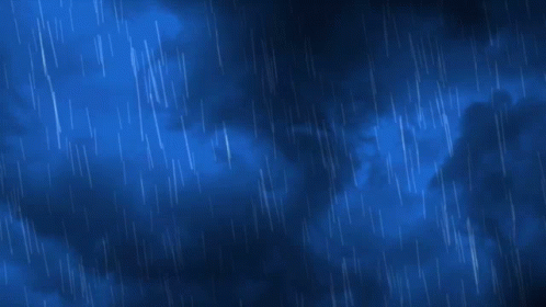 Rain Falling in Dark Blue Sky