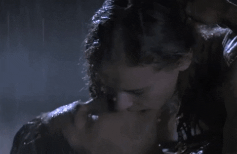 Rain Kiss Making Out Night Storm GIF