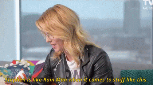 Emily Bett Rickards Saying Stephen Like Rain Man GIF