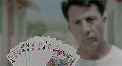 Rain Man Dustin Hoffman Reading Cards GIF
