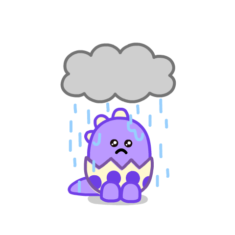 Rain Water Pouring Crying Purple Dinosaur GIF