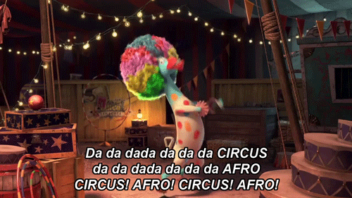 Rainbow Afro Haired Circus Dance Madagascar GIF