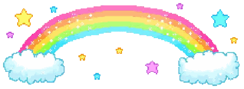 Rainbow and Stars Pixel Art