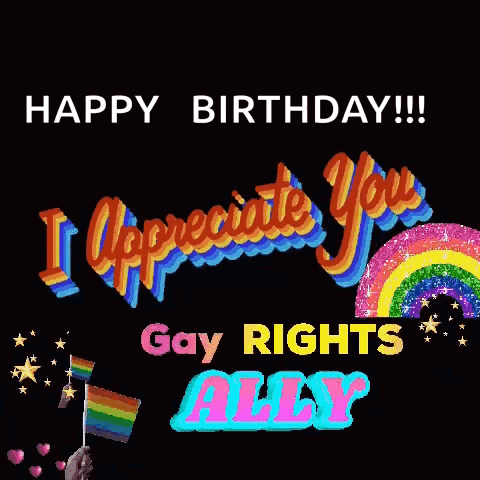 Rainbow Birthday Card Saying Happy Birthday I Appreciate You GIF