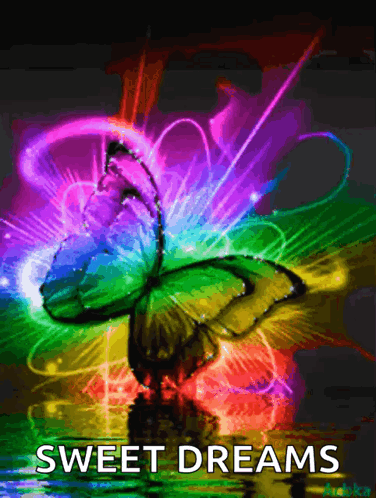 Rainbow Butterfly Saying Sweet Dreams