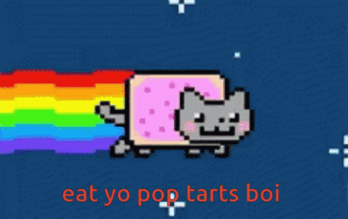 Rainbow Cat Eat Pop Tarts GIF