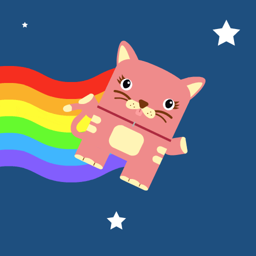 Rainbow Cat Flapping Away GIF