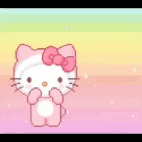 Rainbow Cat Hello Kitty Dancing GIF