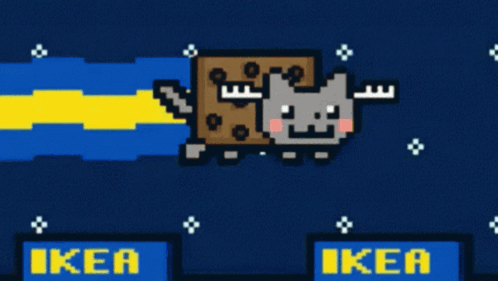Rainbow Cat Ikea Art Design GIF