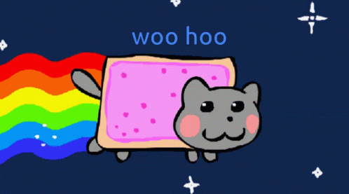 Rainbow Cat Woo Hoo Mobile Art GIF