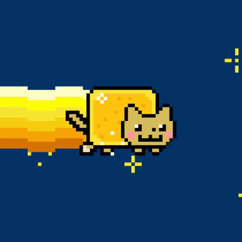 Rainbow Cat Yellow Trail Adventure GIF