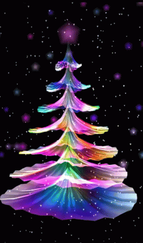 Rainbow Christmas Tree With Snow