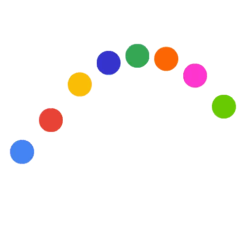 Rainbow Circles with Green Center