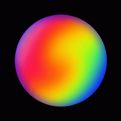 Rainbow color gradient ball GIF