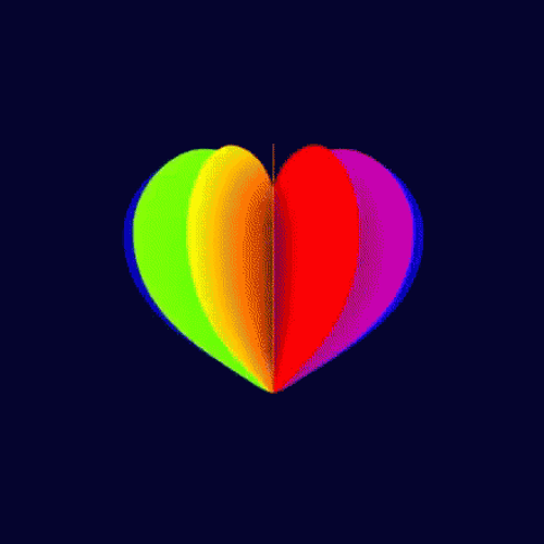 Rainbow Color Spinning Heart GIF