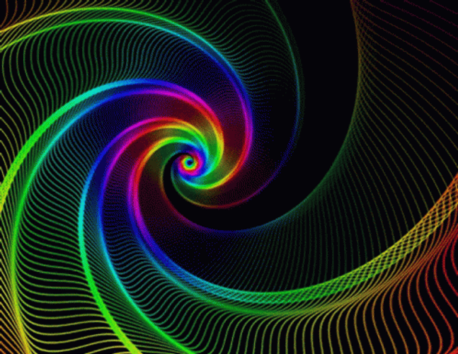Rainbow color spiral swirl GIF