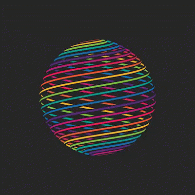 Rainbow Colored Sphere on Dark Background
