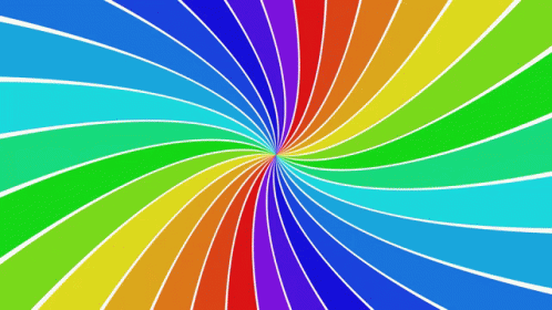 Rainbow Colored Swirl With White Lines