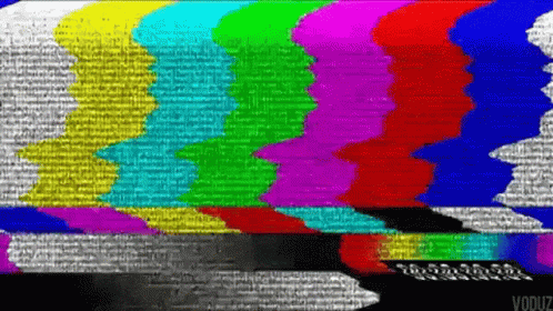 Rainbow Colors on TV Screen