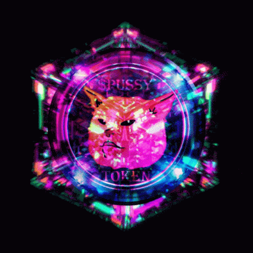 Rainbow Crystal Cat Moving Tesseract GIF
