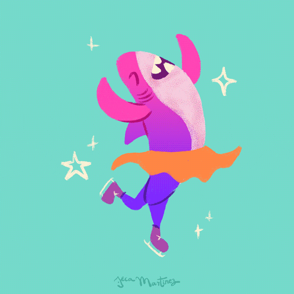 Rainbow Dancing Shark Ballet GIF