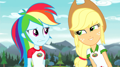 Rainbow Dash and Applejack Standing