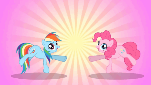 Rainbow Dash and Pinkie Pie Fighting