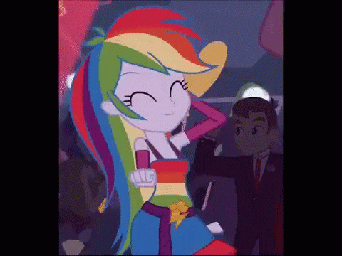 Rainbow Dash Dancing with Man in Suit