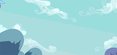 Rainbow Dash Flying with Rainbow Tail