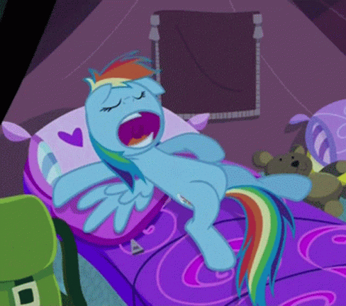 Rainbow Dash Laying on Bed