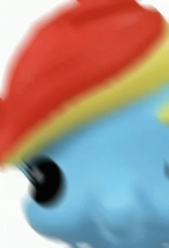 Rainbow Dash Toy With Red Hat GIF