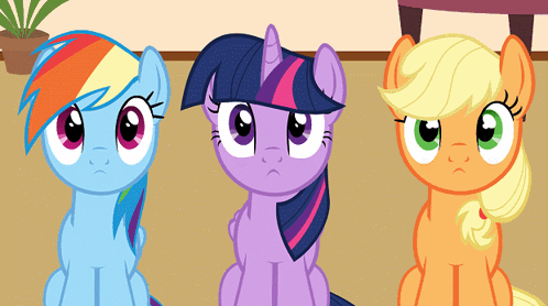 Rainbow Dash Twilight Sparkle and Applejack Sitting Eyes Closed