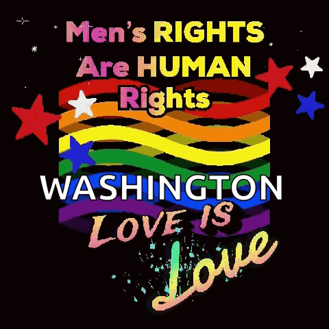 Rainbow Flag Men's Rights Are Human Rights Washington Love Is Love