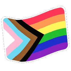 Rainbow Flag Sticker with Brown Stripe