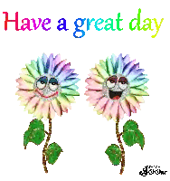 Rainbow Flowers With Faces Have a Great Day