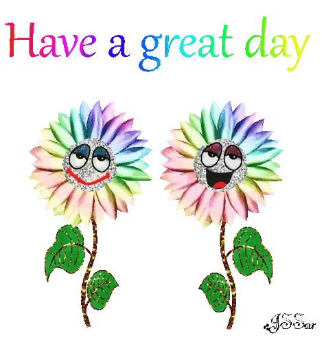 Rainbow Flowers With Have a Great Day