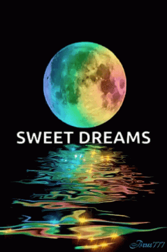 Rainbow Full Moon Reflecting in Water