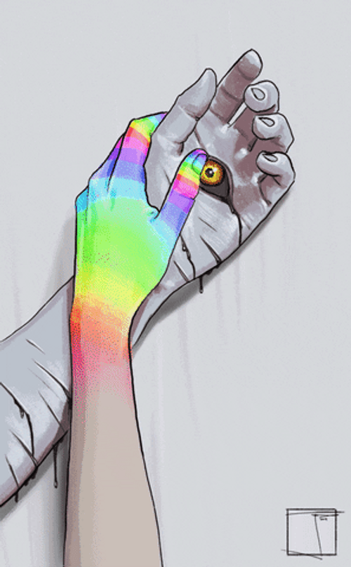 Rainbow Hand Tumblr GIF