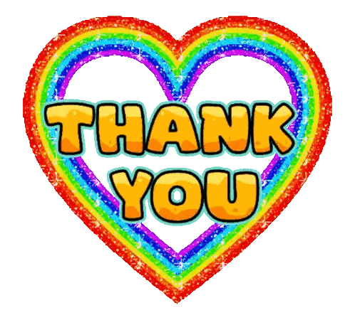 Rainbow Heart Saying Thank You